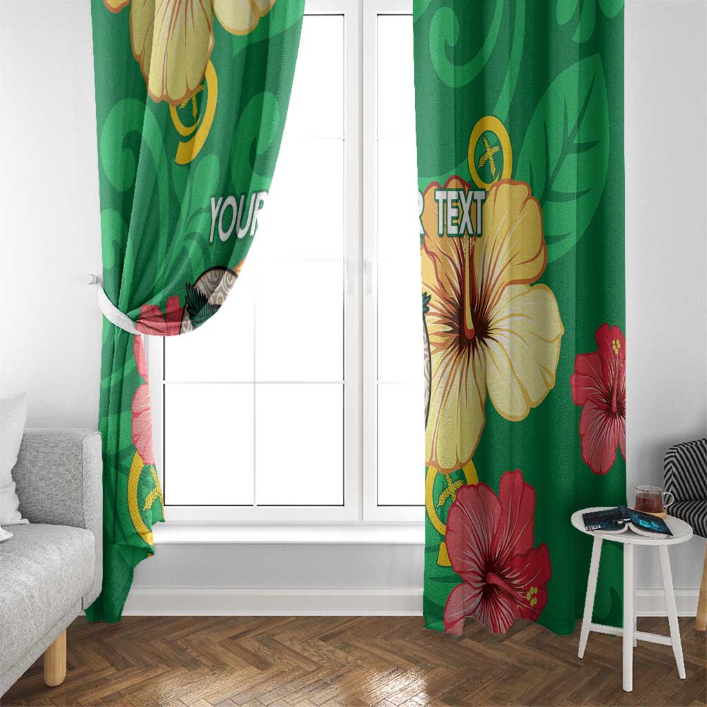 Custom Vanuatu Cricket Window Curtain 2024 Tropical Flowers Version LT14 - Polynesian Pride