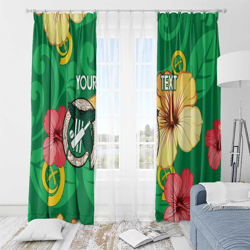 Custom Vanuatu Cricket Window Curtain 2024 Tropical Flowers Version LT14 - Polynesian Pride