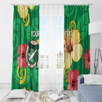 Custom Vanuatu Cricket Window Curtain 2024 Tropical Flowers Version LT14 - Polynesian Pride