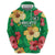 Custom Vanuatu Cricket Zip Hoodie 2024 Tropical Flowers Version