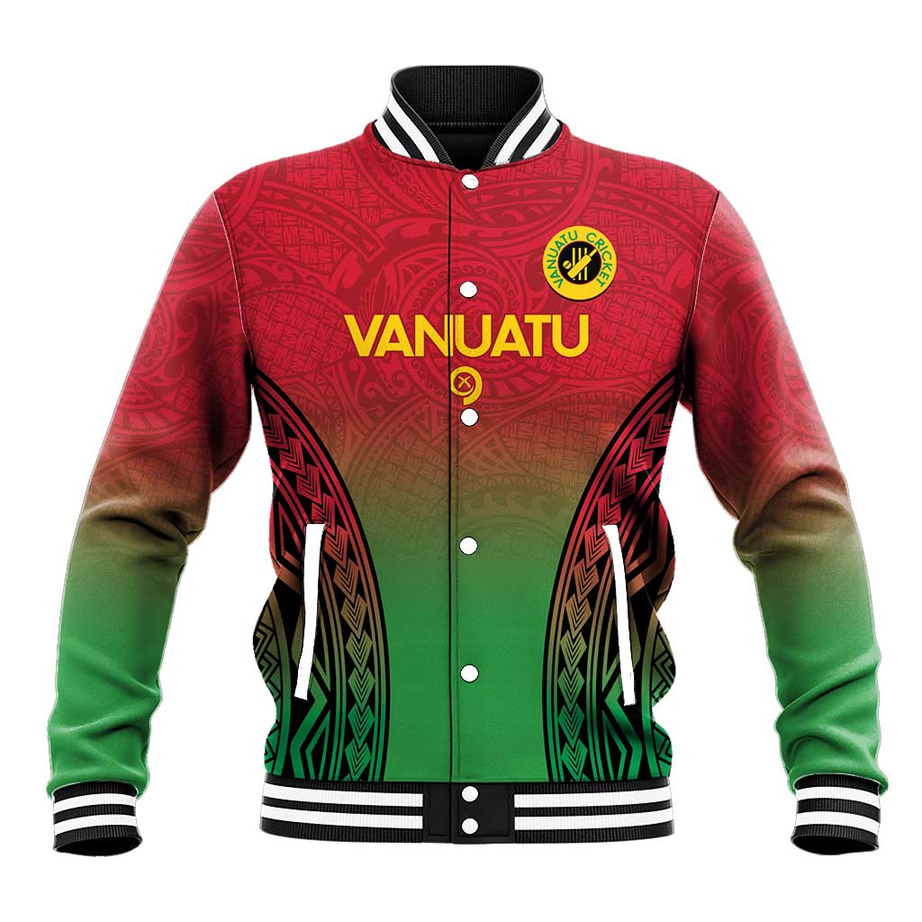 Custom Vanuatu Cricket Baseball Jacket 2024 Polynesian Pattern Sporty Style LT14 Unisex Red - Polynesian Pride