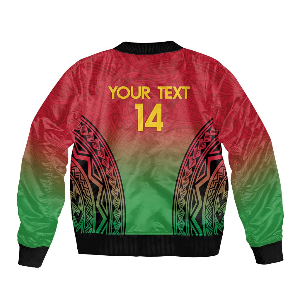 Custom Vanuatu Cricket Bomber Jacket 2024 Polynesian Pattern Sporty Style