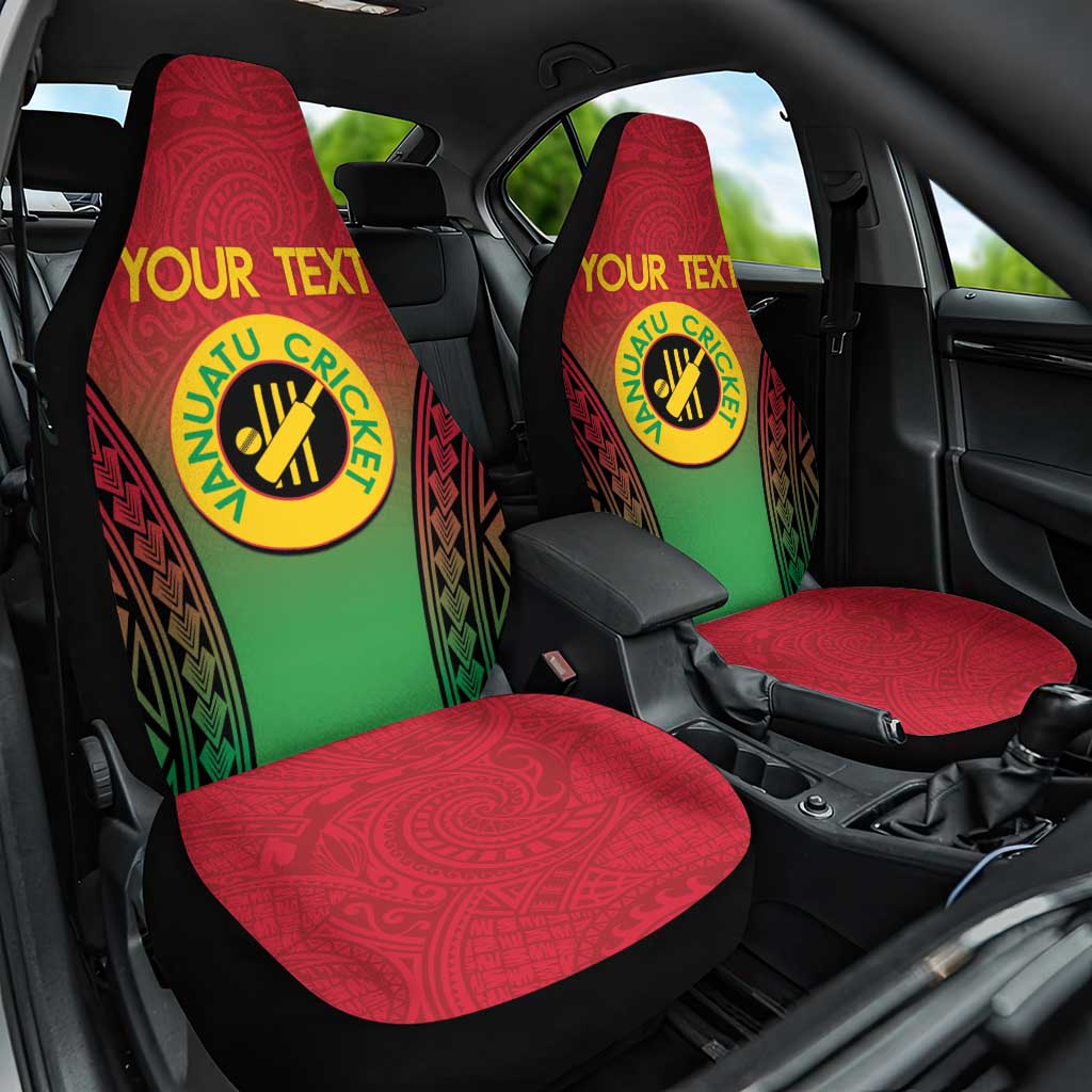 Custom Vanuatu Cricket Car Seat Cover 2024 Polynesian Pattern Sporty Style