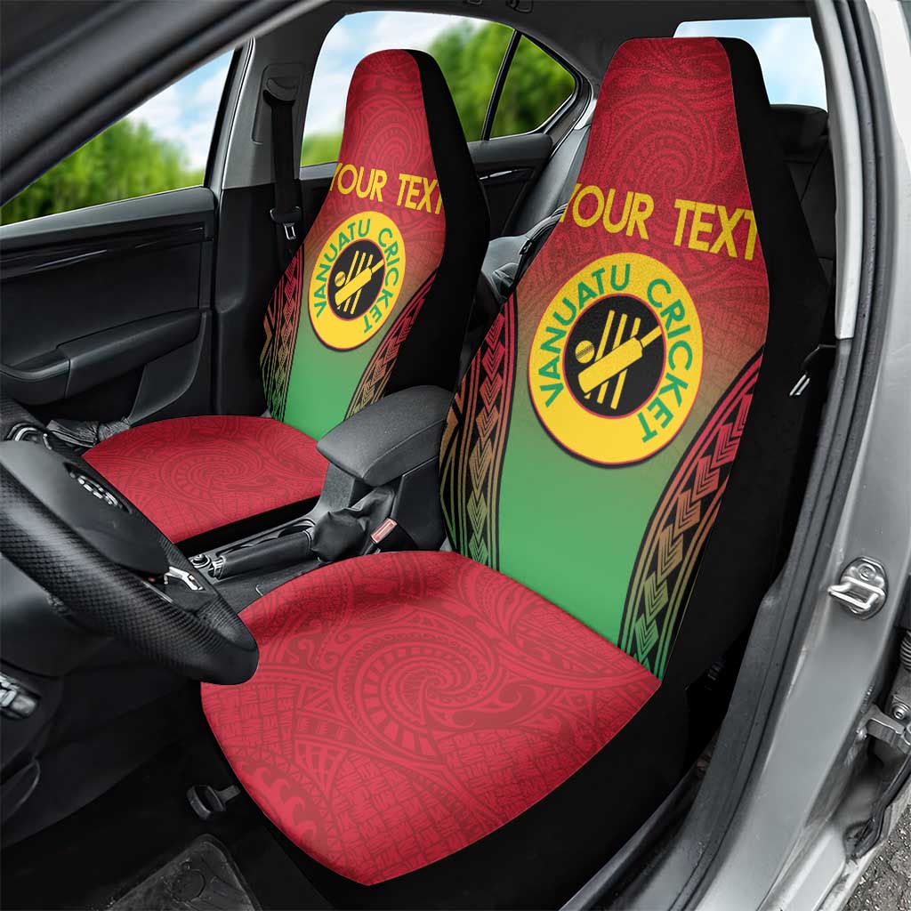 Custom Vanuatu Cricket Car Seat Cover 2024 Polynesian Pattern Sporty Style