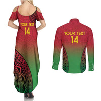 Custom Vanuatu Cricket Couples Matching Summer Maxi Dress and Long Sleeve Button Shirt 2024 Polynesian Pattern Sporty Style LT14 - Polynesian Pride