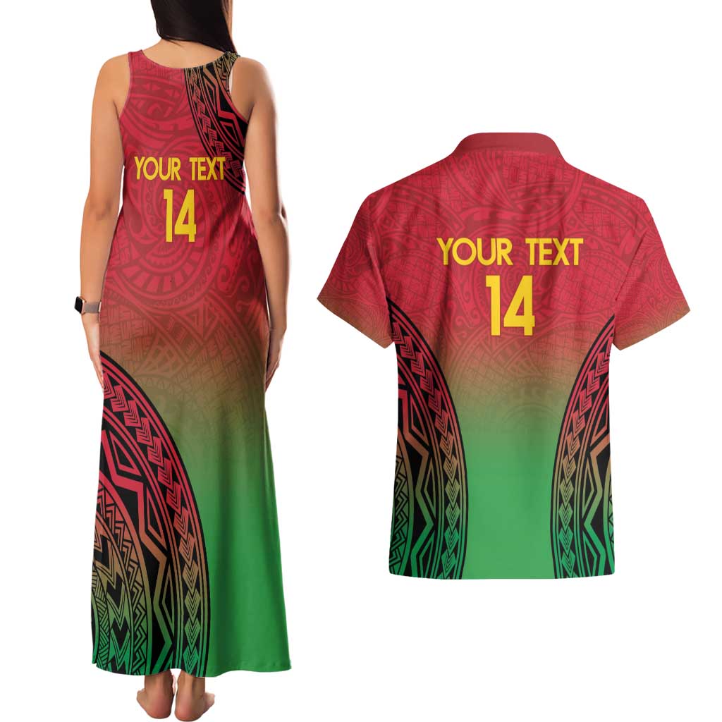 Custom Vanuatu Cricket Couples Matching Tank Maxi Dress and Hawaiian Shirt 2024 Polynesian Pattern Sporty Style LT14 - Polynesian Pride