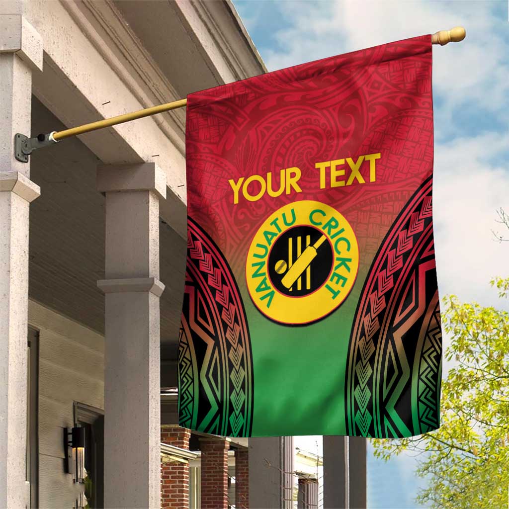 Custom Vanuatu Cricket Garden Flag 2024 Polynesian Pattern Sporty Style LT14 House Flag Red - Polynesian Pride