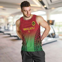 Custom Vanuatu Cricket Men Tank Top 2024 Polynesian Pattern Sporty Style LT14 Red - Polynesian Pride