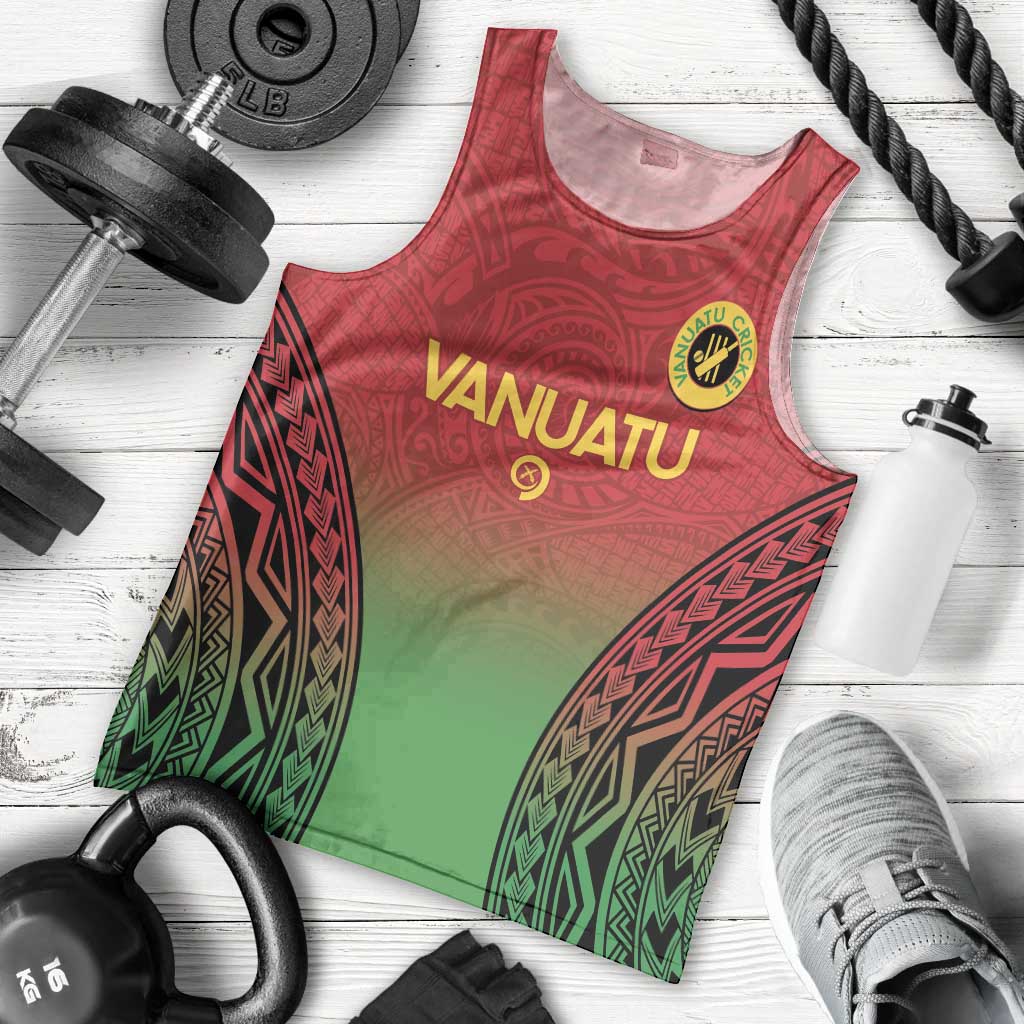 Custom Vanuatu Cricket Men Tank Top 2024 Polynesian Pattern Sporty Style LT14 - Polynesian Pride