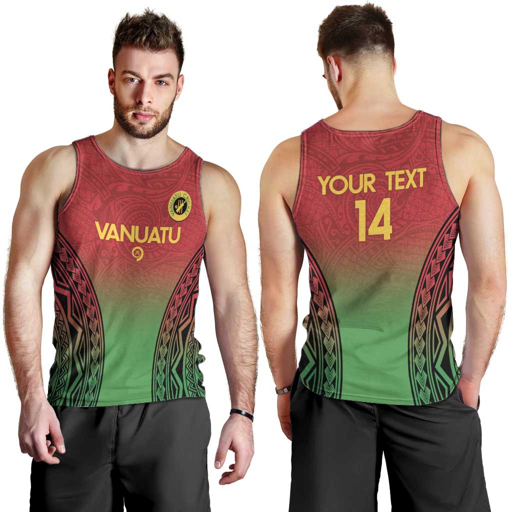 Custom Vanuatu Cricket Men Tank Top 2024 Polynesian Pattern Sporty Style LT14 - Polynesian Pride