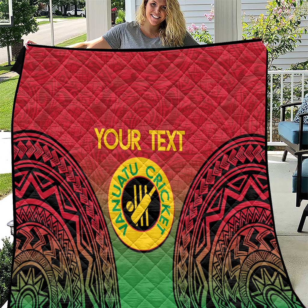 Custom Vanuatu Cricket Quilt 2024 Polynesian Pattern Sporty Style