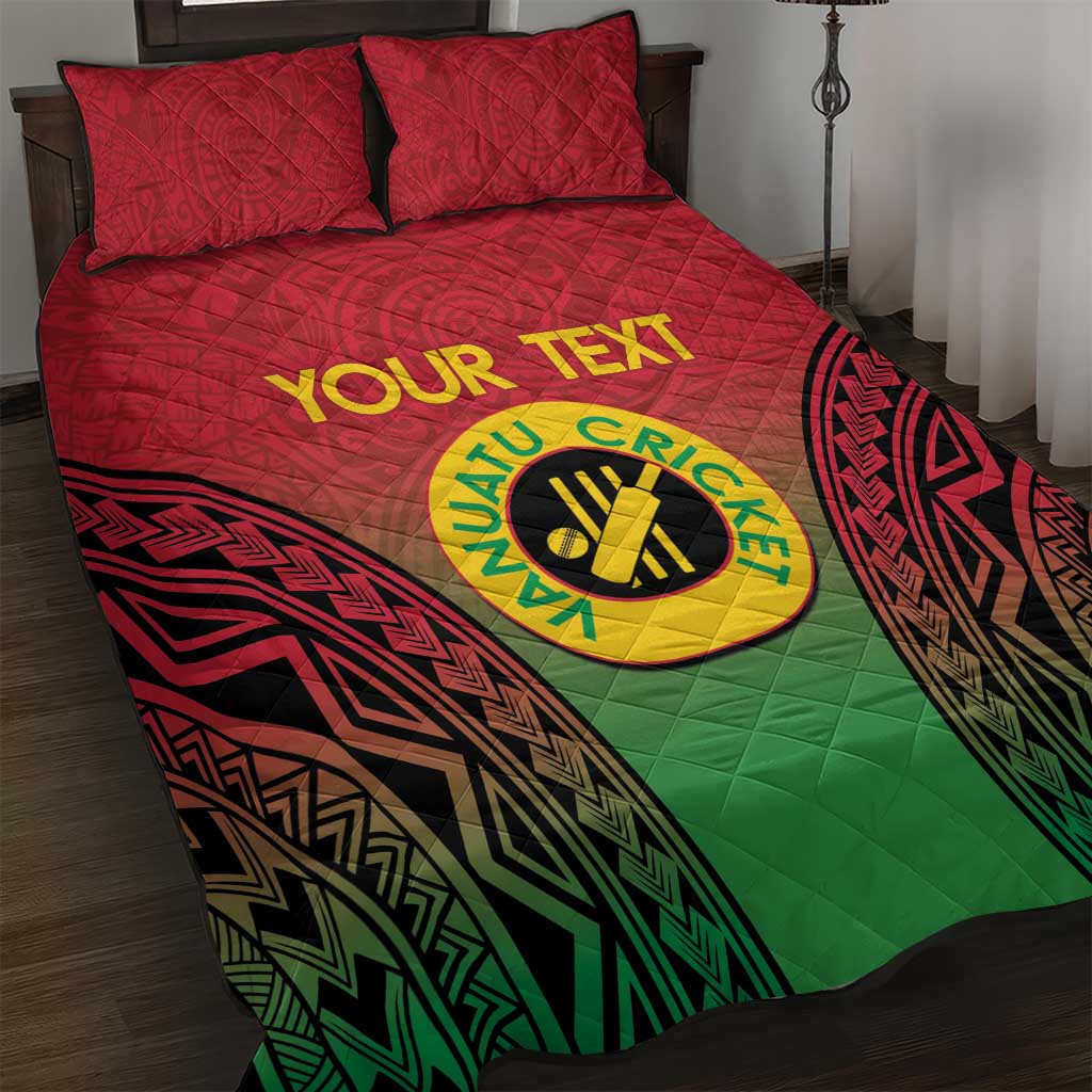 Custom Vanuatu Cricket Quilt Bed Set 2024 Polynesian Pattern Sporty Style LT14 Red - Polynesian Pride