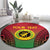 Custom Vanuatu Cricket Round Carpet 2024 Polynesian Pattern Sporty Style