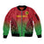 Custom Vanuatu Cricket Sleeve Zip Bomber Jacket 2024 Polynesian Pattern Sporty Style