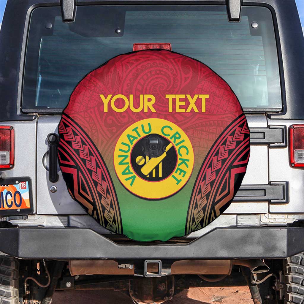 Custom Vanuatu Cricket Spare Tire Cover 2024 Polynesian Pattern Sporty Style LT14 Red - Polynesian Pride