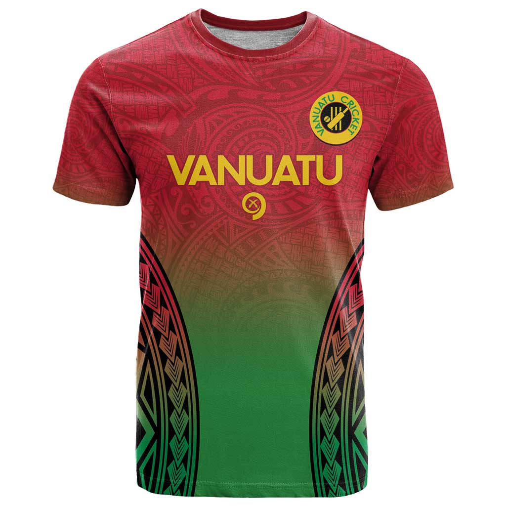 Custom Vanuatu Cricket T Shirt 2024 Polynesian Pattern Sporty Style