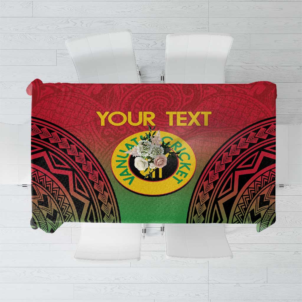 Custom Vanuatu Cricket Tablecloth 2024 Polynesian Pattern Sporty Style LT14 Red - Polynesian Pride