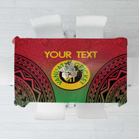 Custom Vanuatu Cricket Tablecloth 2024 Polynesian Pattern Sporty Style LT14 Red - Polynesian Pride