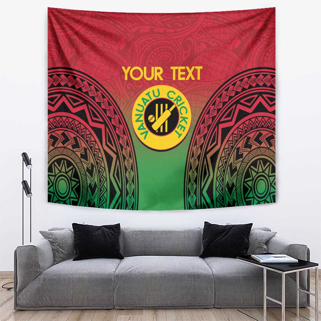 Custom Vanuatu Cricket Tapestry 2024 Polynesian Pattern Sporty Style