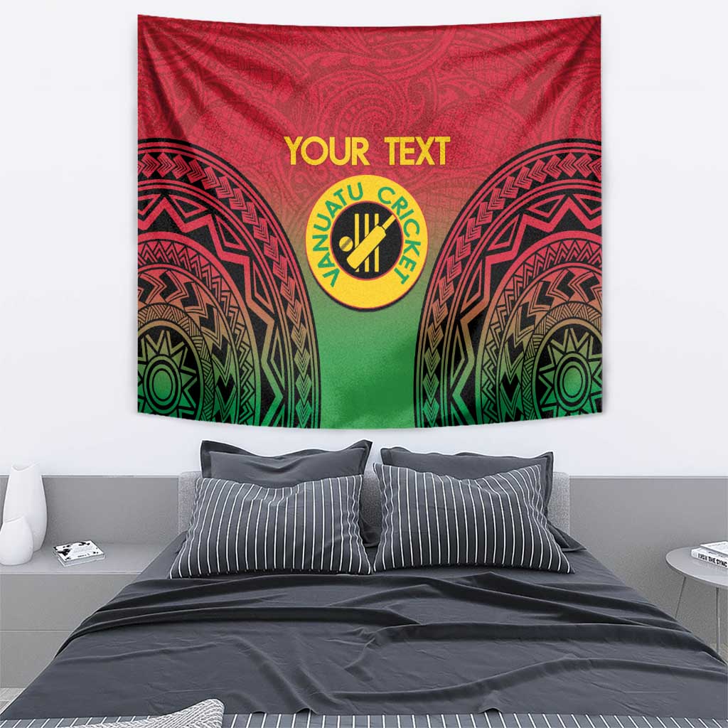 Custom Vanuatu Cricket Tapestry 2024 Polynesian Pattern Sporty Style