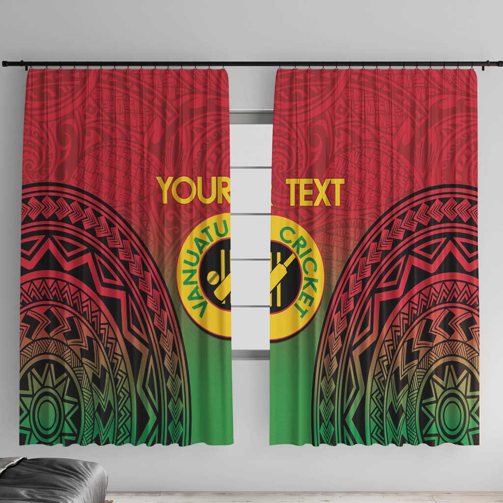 Custom Vanuatu Cricket Window Curtain 2024 Polynesian Pattern Sporty Style