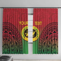 Custom Vanuatu Cricket Window Curtain 2024 Polynesian Pattern Sporty Style LT14 With Hooks Red - Polynesian Pride