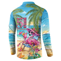 Flamingo Aloha Hawaii Button Sweatshirt It's 5 OClock Somewhere Tropical Vibes LT14 - Polynesian Pride