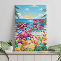 Flamingo Aloha Hawaii Canvas Wall Art It's 5 OClock Somewhere Tropical Vibes LT14 - Polynesian Pride