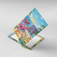 Flamingo Aloha Hawaii Canvas Wall Art It's 5 OClock Somewhere Tropical Vibes LT14 With Frame Blue - Polynesian Pride