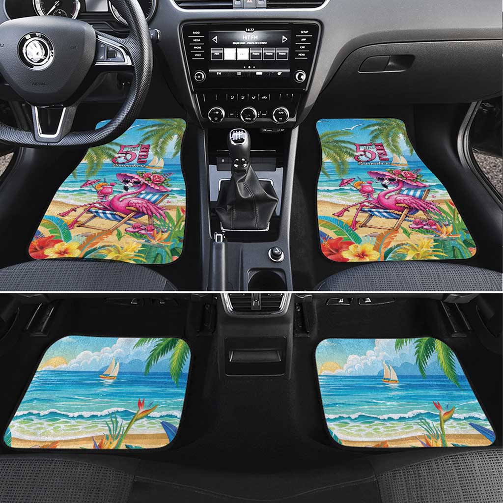 Flamingo Aloha Hawaii Car Mats It's 5 O’Clock Somewhere Tropical Vibes - Polynesian Pride