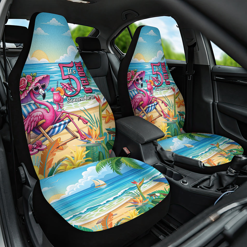Flamingo Aloha Hawaii Car Seat Cover It's 5 OClock Somewhere Tropical Vibes LT14