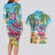 Flamingo Aloha Hawaii Couples Matching Long Sleeve Bodycon Dress and Hawaiian Shirt It's 5 O’Clock Somewhere Tropical Vibes - Polynesian Pride