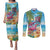 Flamingo Aloha Hawaii Couples Matching Puletasi and Long Sleeve Button Shirt It's 5 O’Clock Somewhere Tropical Vibes - Polynesian Pride