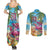 Flamingo Aloha Hawaii Couples Matching Summer Maxi Dress and Long Sleeve Button Shirt It's 5 O’Clock Somewhere Tropical Vibes - Polynesian Pride