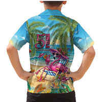 Flamingo Aloha Hawaii Family Matching Mermaid Dress and Hawaiian Shirt It's 5 O’Clock Somewhere Tropical Vibes - Polynesian Pride