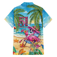 Flamingo Aloha Hawaii Family Matching Off The Shoulder Long Sleeve Dress and Hawaiian Shirt It's 5 O’Clock Somewhere Tropical Vibes - Polynesian Pride