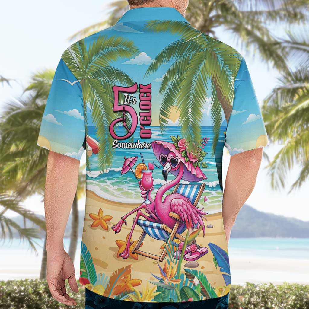 Flamingo Aloha Hawaii Hawaiian Shirt It's 5 OClock Somewhere Tropical Vibes LT14 - Polynesian Pride