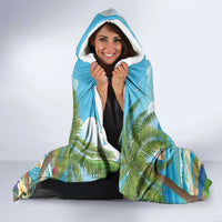 Flamingo Aloha Hawaii Hooded Blanket It's 5 O’Clock Somewhere Tropical Vibes - Polynesian Pride