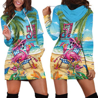 Flamingo Aloha Hawaii Hoodie Dress It's 5 O’Clock Somewhere Tropical Vibes - Polynesian Pride