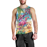 Flamingo Aloha Hawaii Men Tank Top It's 5 OClock Somewhere Tropical Vibes LT14 - Polynesian Pride