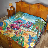 Flamingo Aloha Hawaii Quilt It's 5 O’Clock Somewhere Tropical Vibes - Polynesian Pride