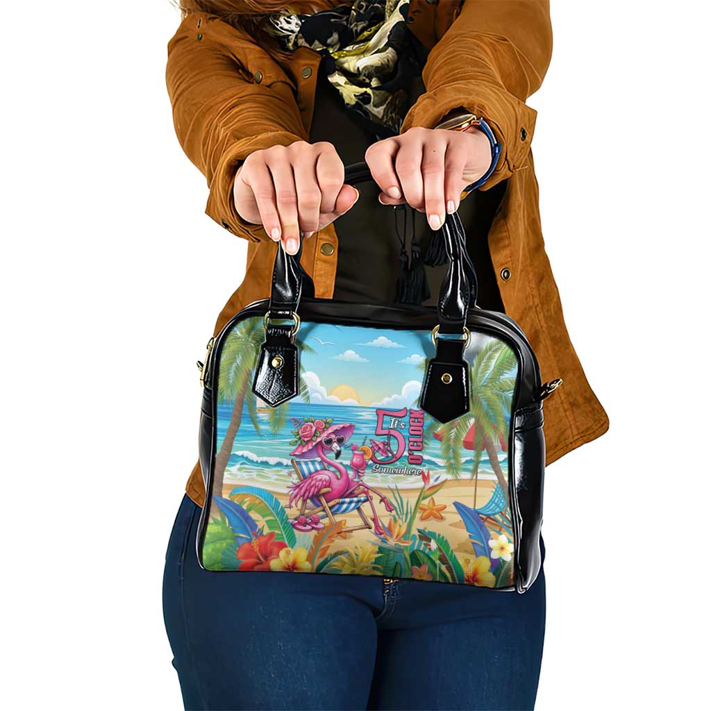 Flamingo Aloha Hawaii Shoulder Handbag It's 5 O’Clock Somewhere Tropical Vibes - Polynesian Pride