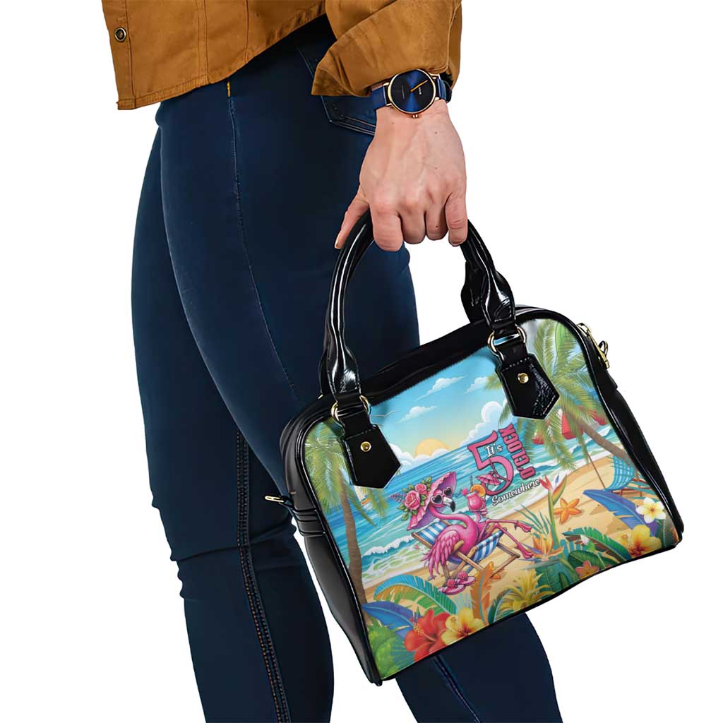 Flamingo Aloha Hawaii Shoulder Handbag It's 5 O’Clock Somewhere Tropical Vibes - Polynesian Pride