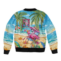 Flamingo Aloha Hawaii Sleeve Zip Bomber Jacket It's 5 O’Clock Somewhere Tropical Vibes - Polynesian Pride