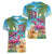 Flamingo Aloha Hawaii Women V-Neck T-Shirt It's 5 O’Clock Somewhere Tropical Vibes - Polynesian Pride