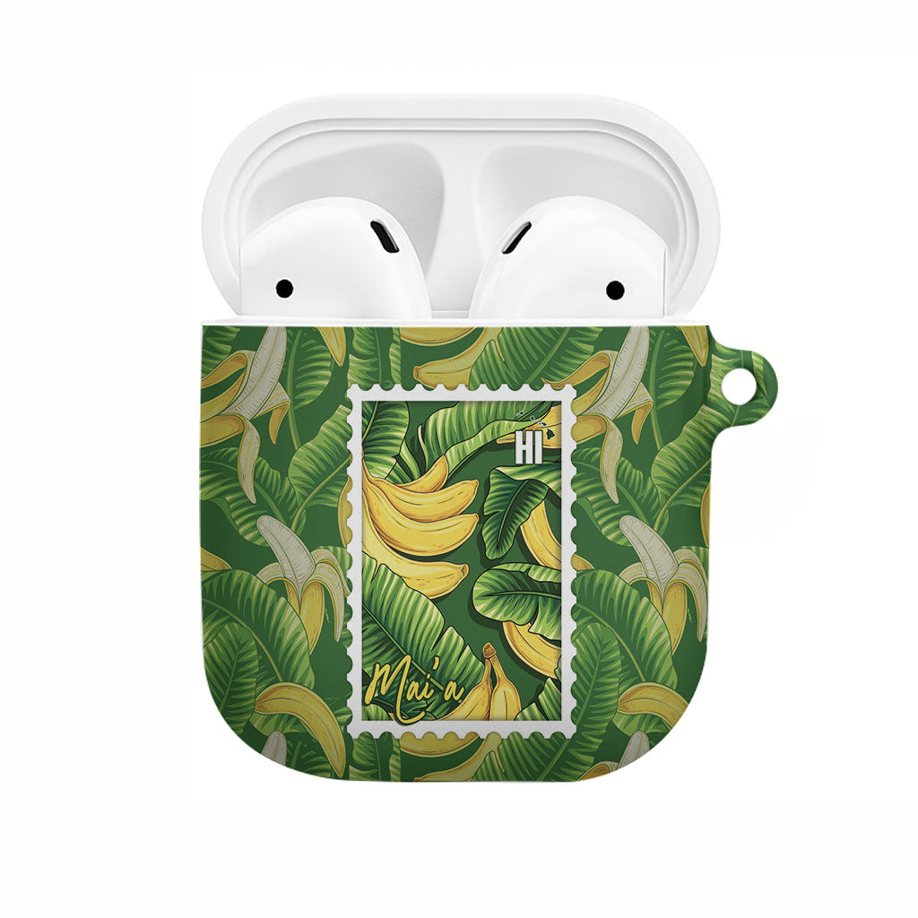 Aloha Hawaii Maia AirPods Case Hawaiian Banana Stylized Stamp LT14 Green - Polynesian Pride