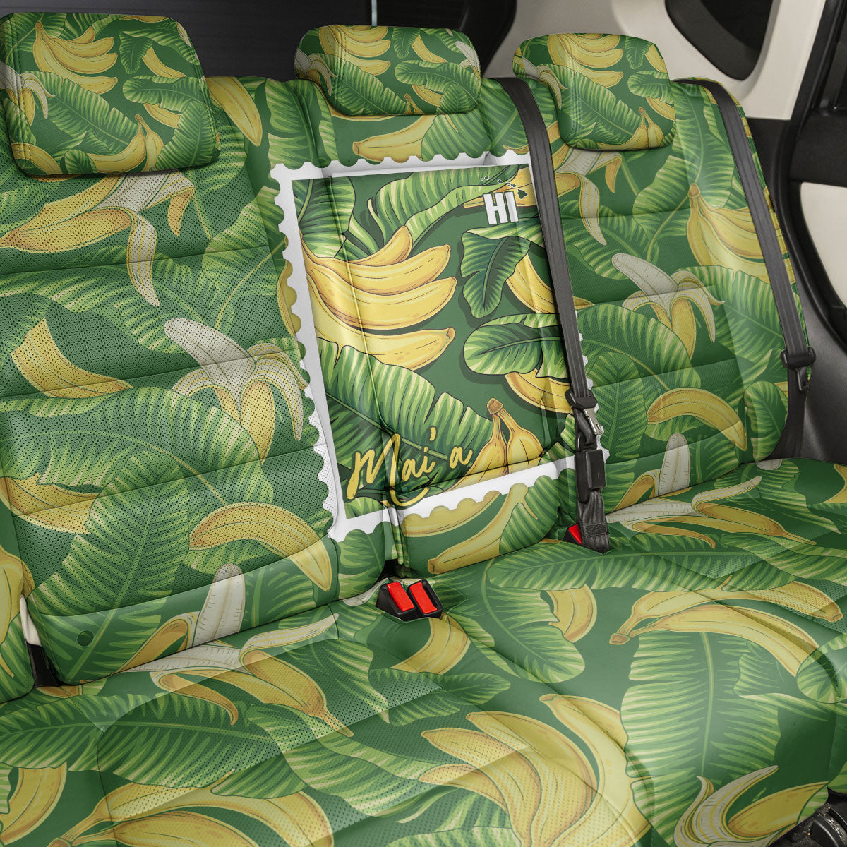 Aloha Hawaii Maia Back Car Seat Cover Hawaiian Banana Stylized Stamp LT14 - Polynesian Pride