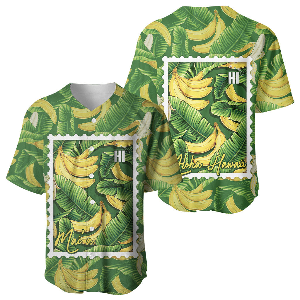 Aloha Hawaii Maia Baseball Jersey Hawaiian Banana Stylized Stamp LT14 - Polynesian Pride