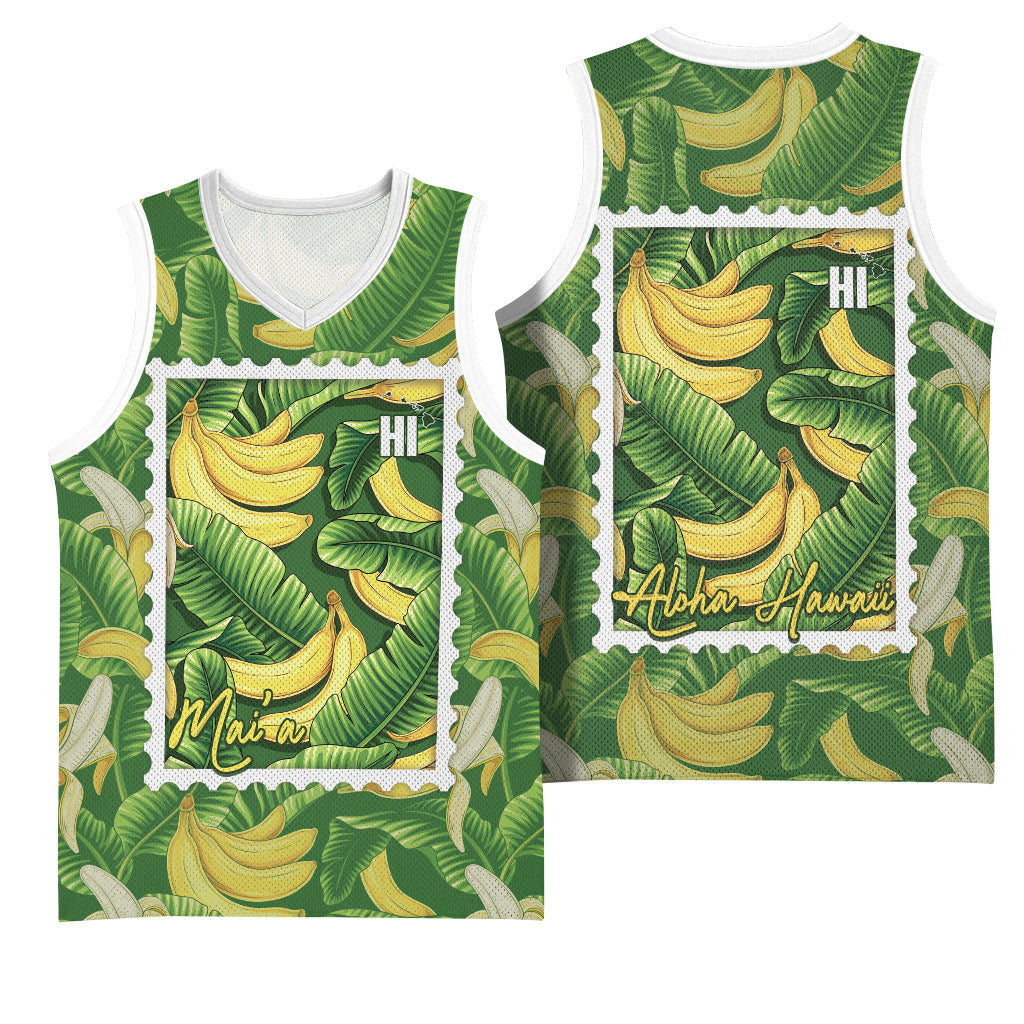 Aloha Hawaii Maia Basketball Jersey Hawaiian Banana Stylized Stamp LT14 - Polynesian Pride