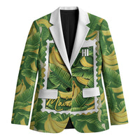 Aloha Hawaii Maia Blazer Hawaiian Banana Stylized Stamp LT14 Unisex Green - Polynesian Pride